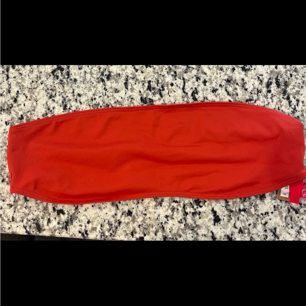 SKIMS Classic Swim Bandeau Top Red